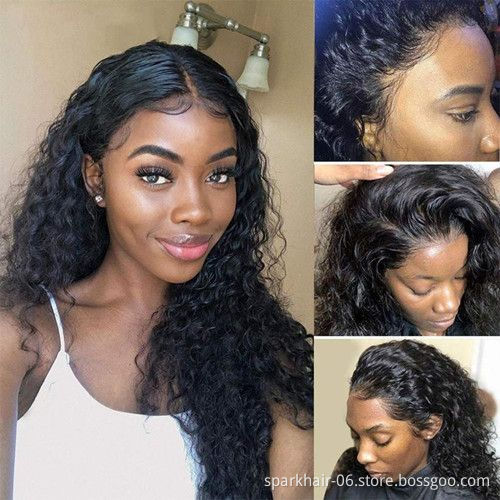 Factory Directly Virgin Indian Colored Water Wave Lace Front Wigs Glueless Hd Full Lace Transpare Human Hair Wig With Baby Hair